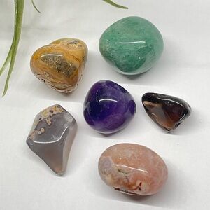 Clear Mind Chakra Healing Worry Stones - Polished Gemstone Set